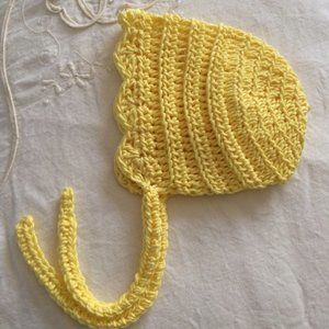 Brand New Handmade Crochet Baby Bonnet, Newborn Baby Bonnet